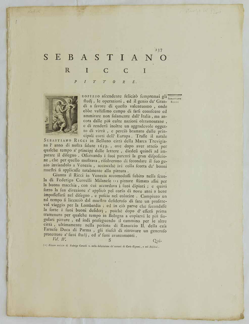 Lettera P (Prometeo plasma l'uomo) (stampa) di Pazzi Pietro Antonio, Campiglia Giovan Domenico - ambito fiorentino (sec. XVIII)