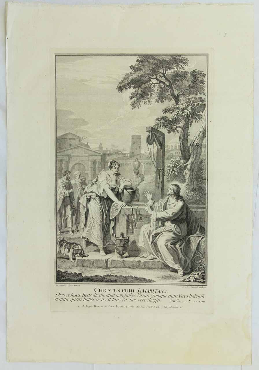 Cristo e la Samaritana al pozzo (stampa, serie) di Liotard Jean-Michel, Ricci Sebastiano - ambito veneziano (sec. XVIII)