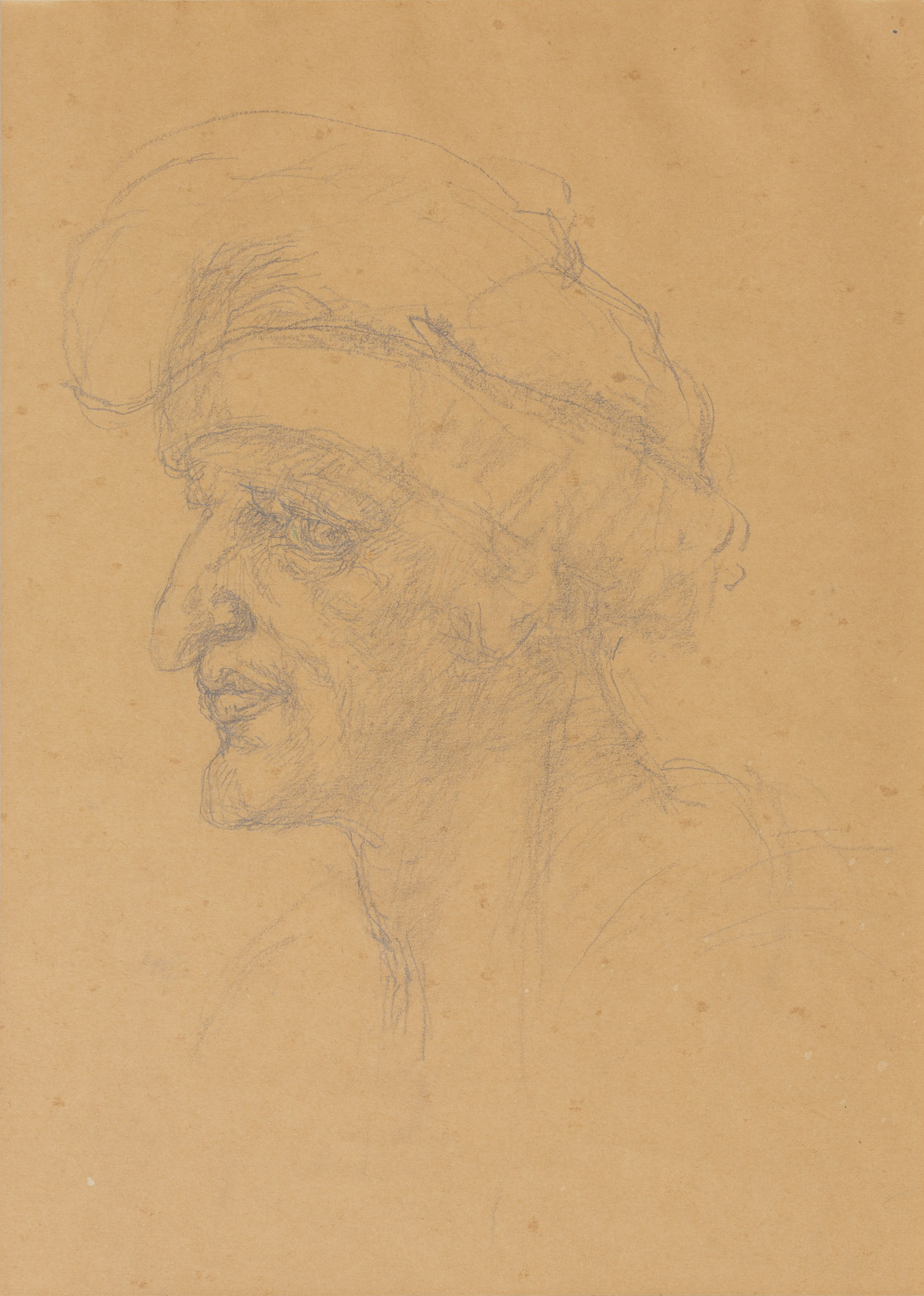 Testa maschile con cappello frigio (disegno, opera isolata) di Cuneo Renata (XX)