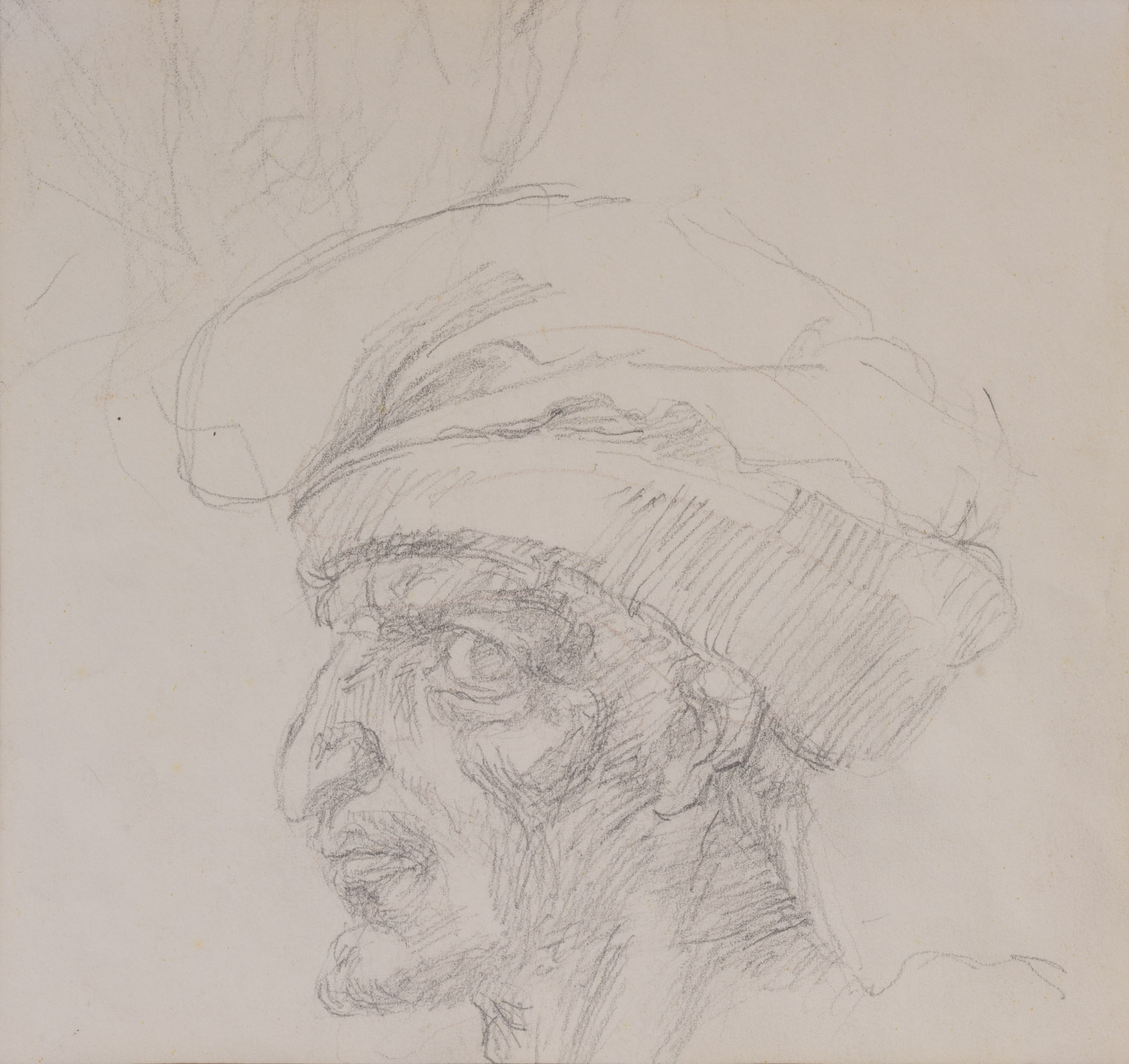 Testa maschile con cappello frigio (disegno, opera isolata) di Cuneo Renata (XX)