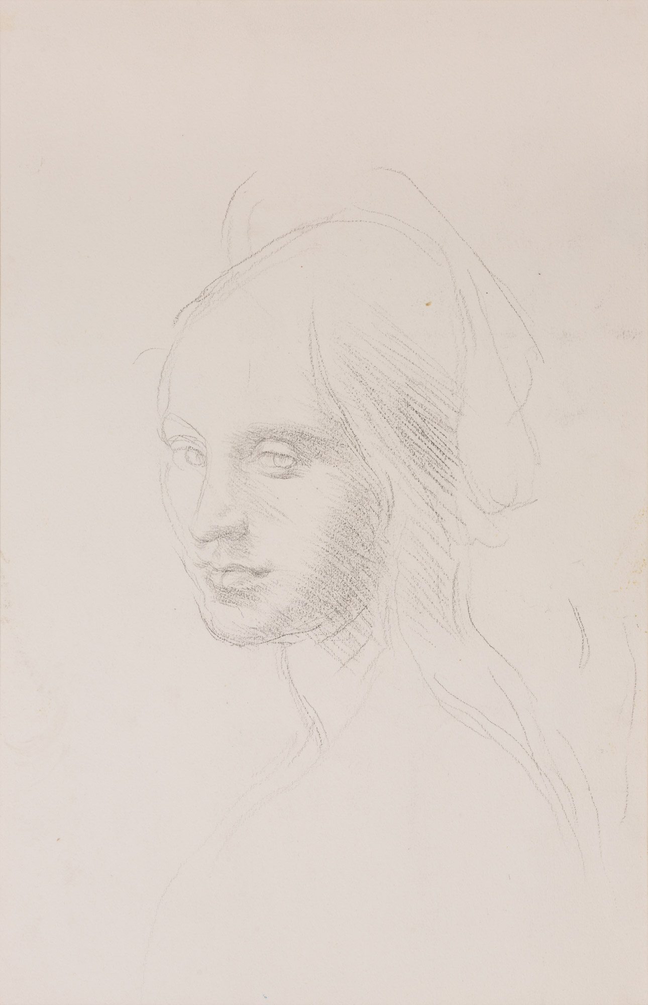 Angelo: testa di donna (disegno, opera isolata) di Cuneo Renata (XX)