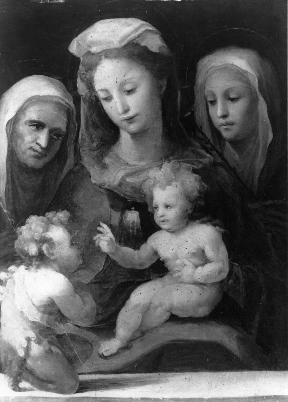 Madonna con il Bambino e i Santi Giovannino, Elisabetta e Caterina da Siena (dipinto, opera isolata) di Beccafumi Domenico (prima metà sec. XVI)