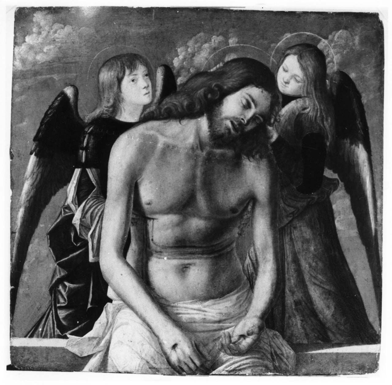 Cristo morto sorretto da due angeli (dipinto, opera isolata) di Carpaccio Vittore (seconda metà sec. XV)