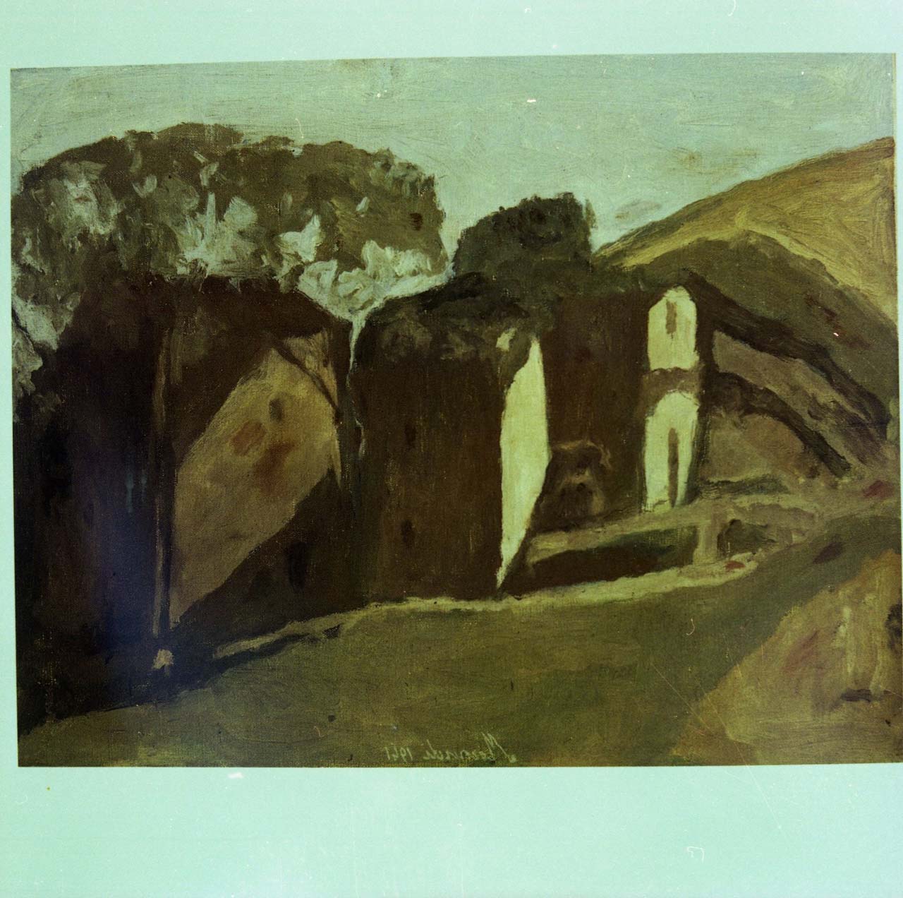 Paesaggio (dipinto) di Morandi Giorgio (secondo quarto sec. XX)