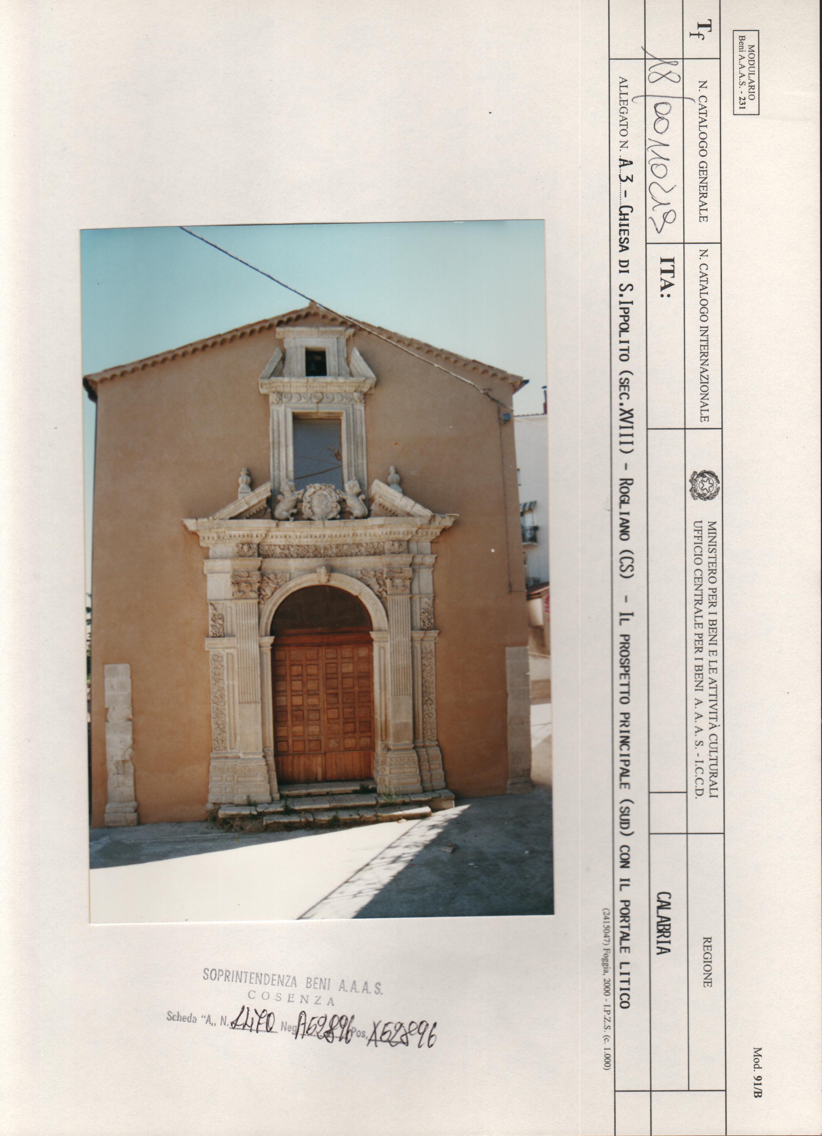 Chiesa di Sant'Ippolito (chiesa) - Rogliano (CS)  <br>Condizioni d'uso: <a class='link-esterno' href='https://docs.italia.it/italia/icdp/icdp-pnd-circolazione-riuso-docs/it/v1.0-giugno-2022/testo-etichetta-BCS.html' target='_bcs'>Beni Culturali Standard (BCS)</a>