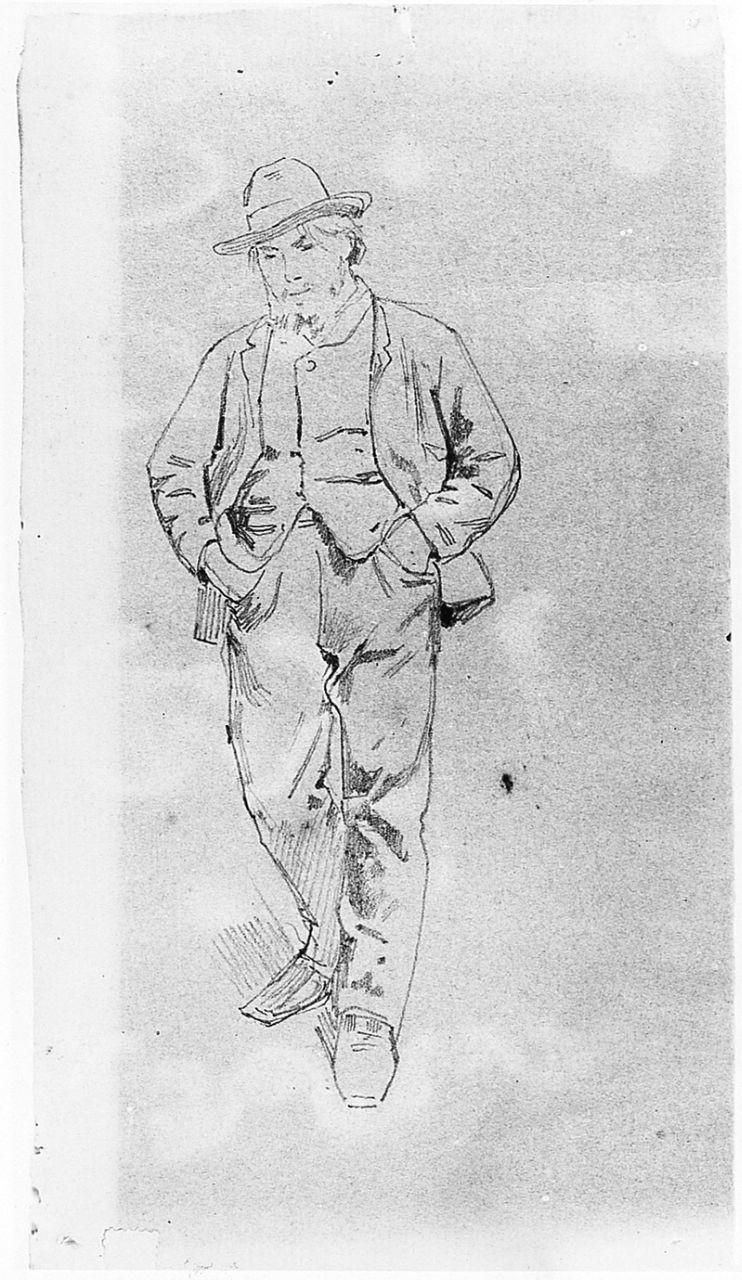 Tipi di Maremma, figura maschile (disegno) di Cecconi Eugenio (sec. XX)