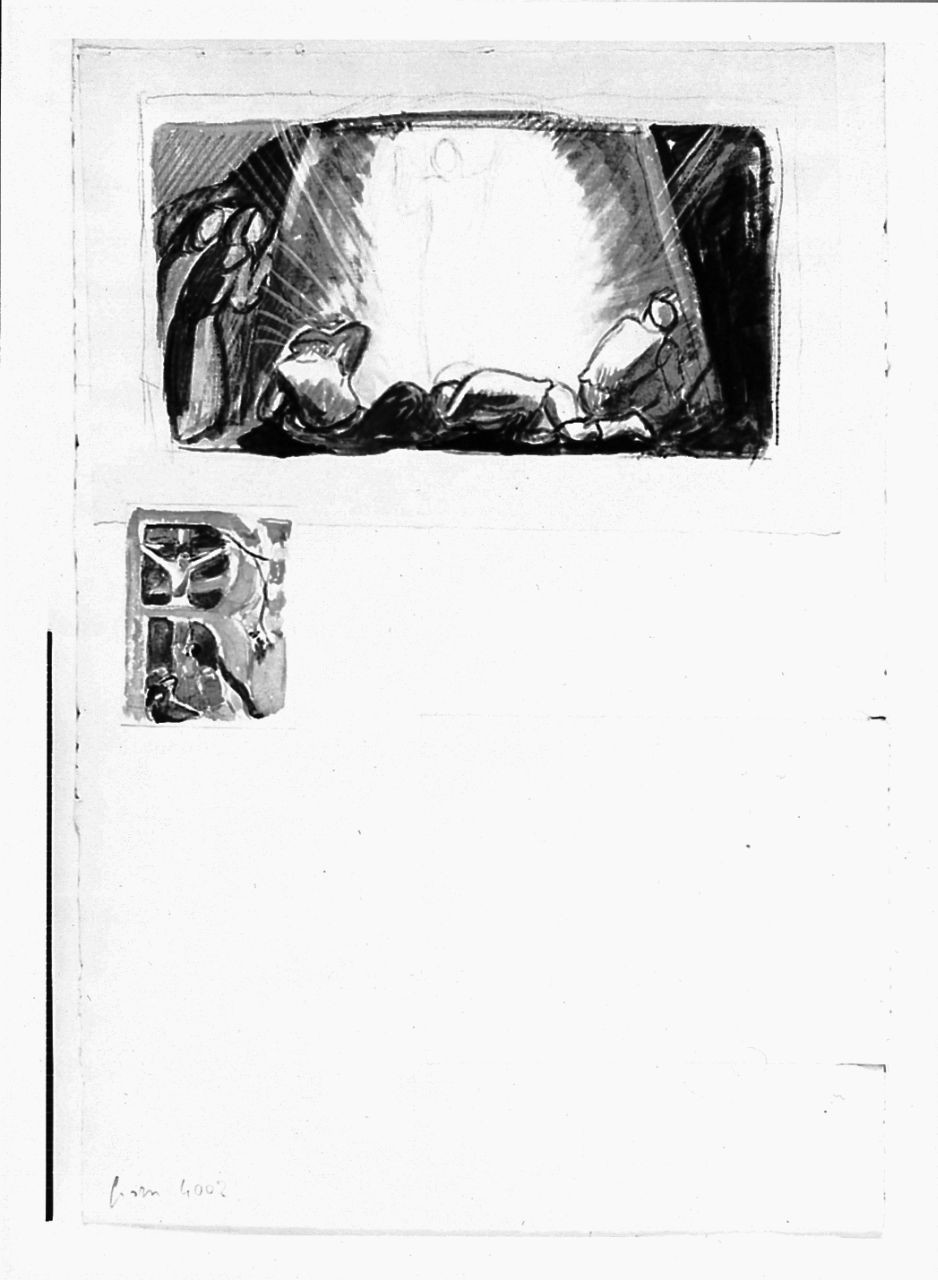 resurrezione di Cristo, angelo annuncia la resurrezione alle pie donne (disegno) di Chaplin Elisabeth (sec. XX)