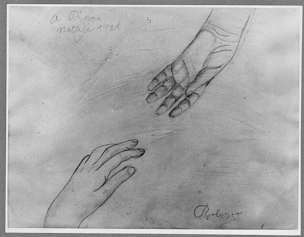 Mani, particolari anatomici (disegno) di Chaplin Robert (sec. XX)