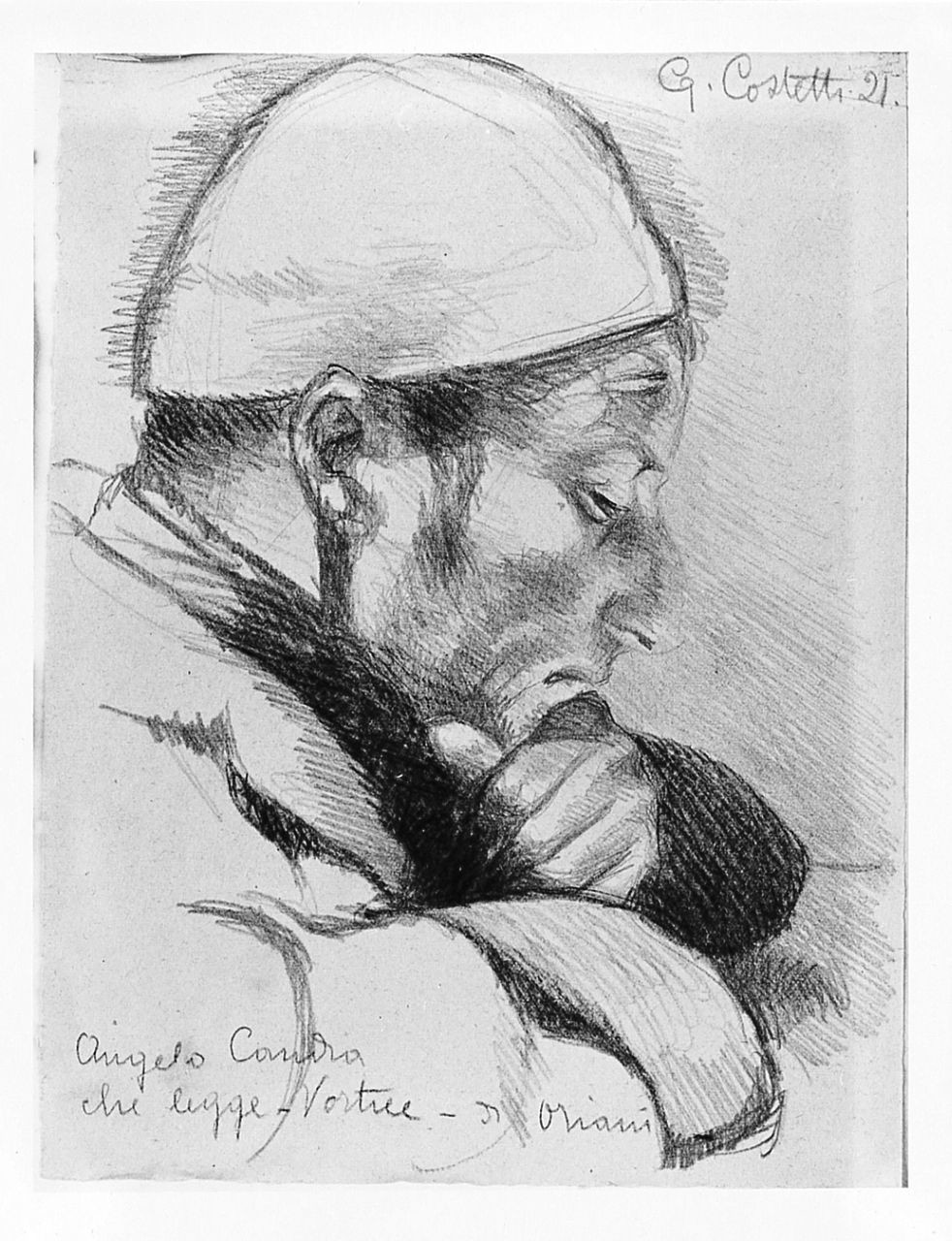 ritratto di Angelo Candia (disegno) di Costetti Giovanni (sec. XX)