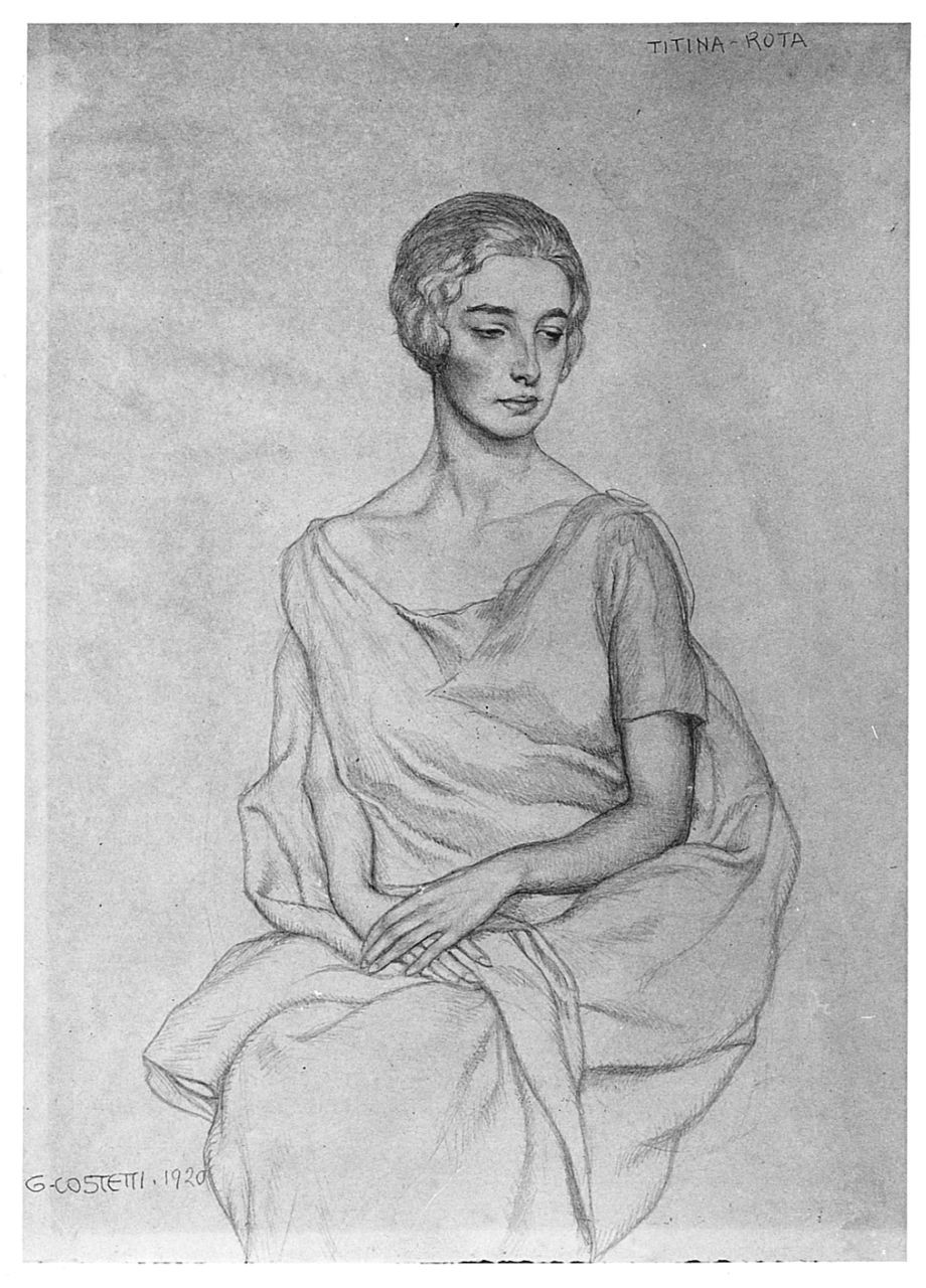 ritratto di Titina Rota (disegno) di Costetti Giovanni (sec. XX)