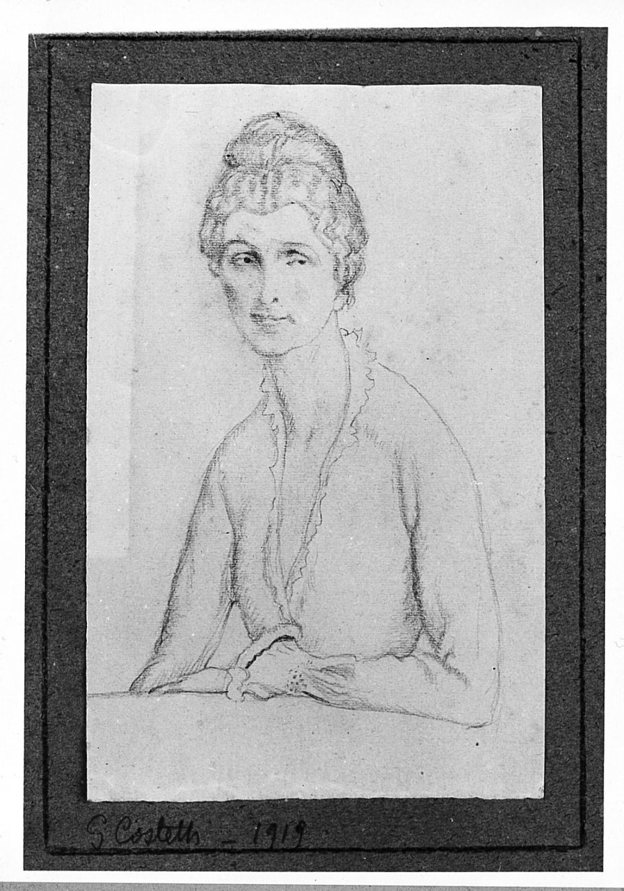 Figura di donna, ritratto di donna (disegno) di Costetti Giovanni (sec. XX)