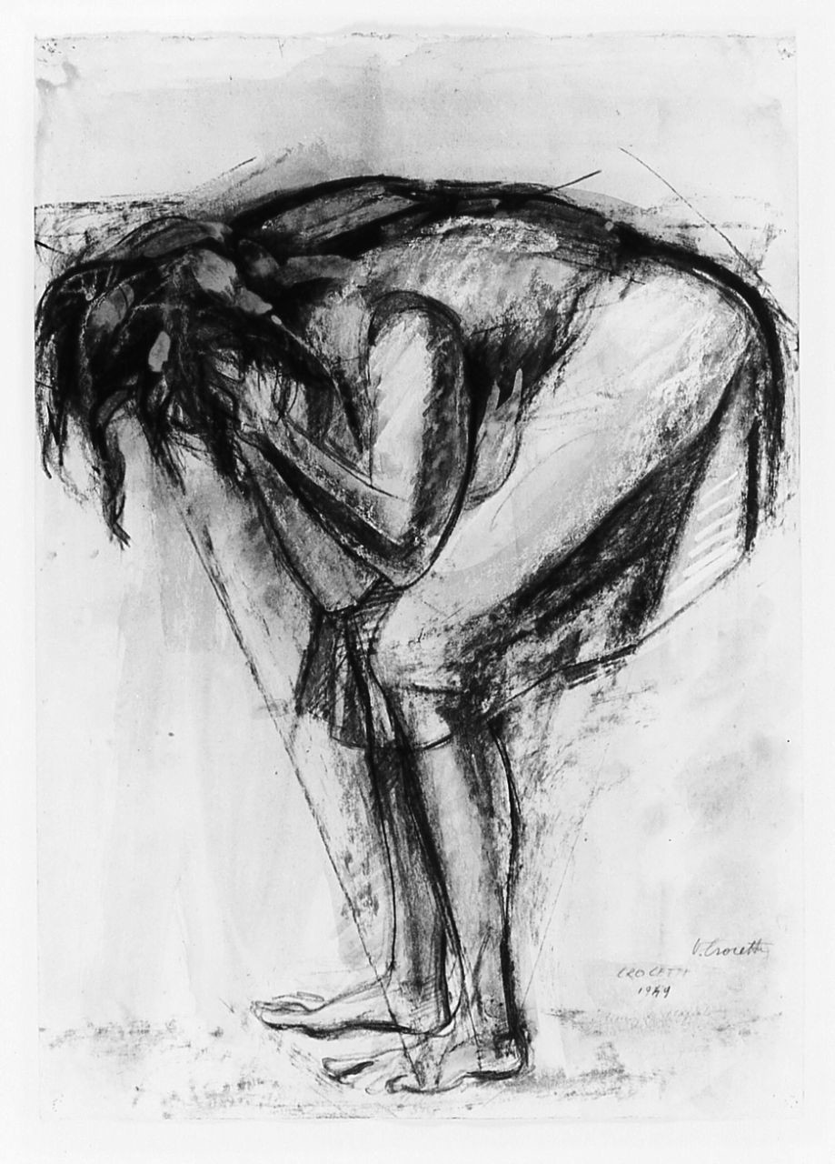 Figura china, figura femminile (disegno) di Crocetti Venanzio (sec. XX)