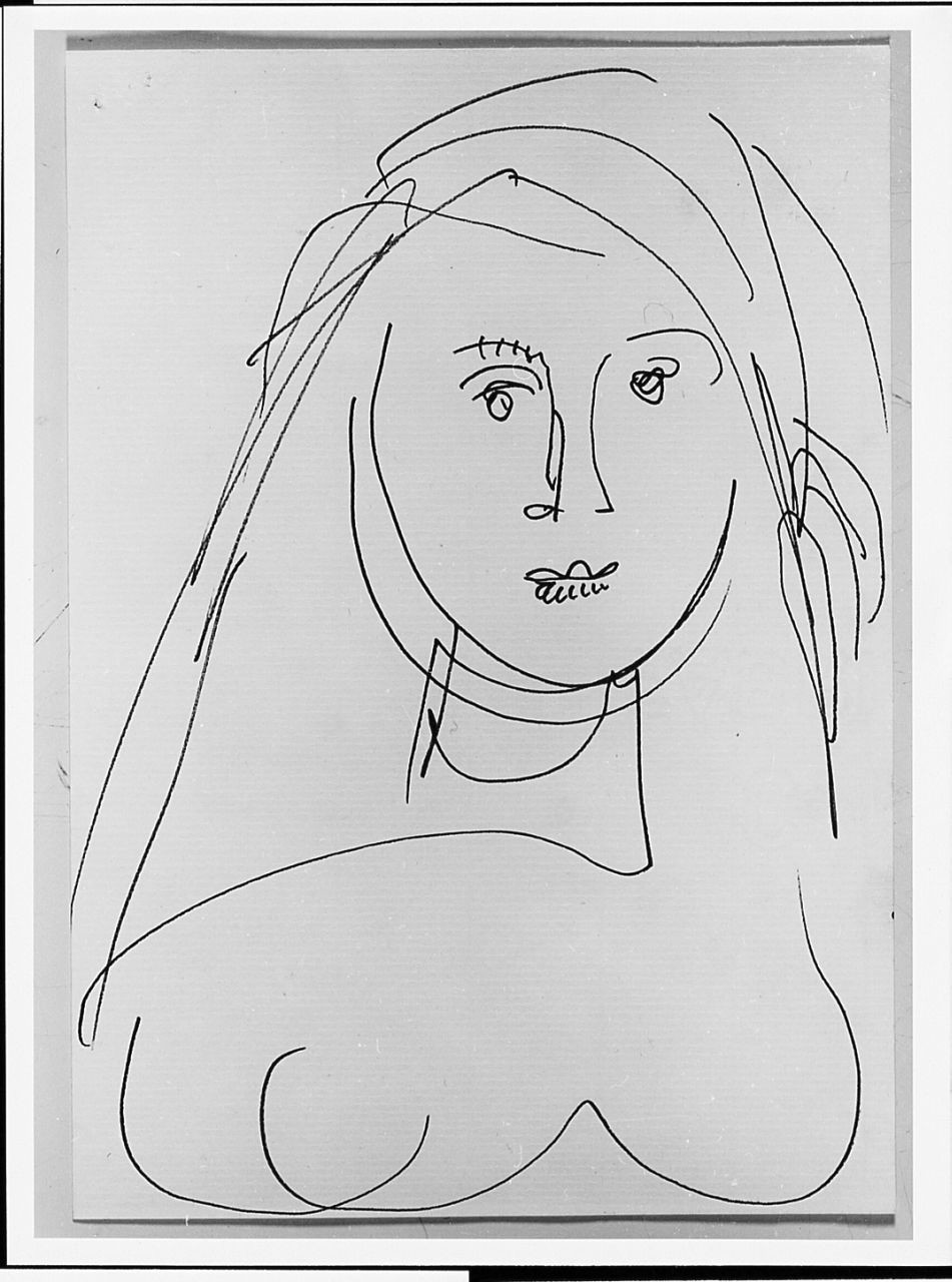 Busto di donna, ritratto di donna (disegno) di Crocetti Venanzio (sec. XX)