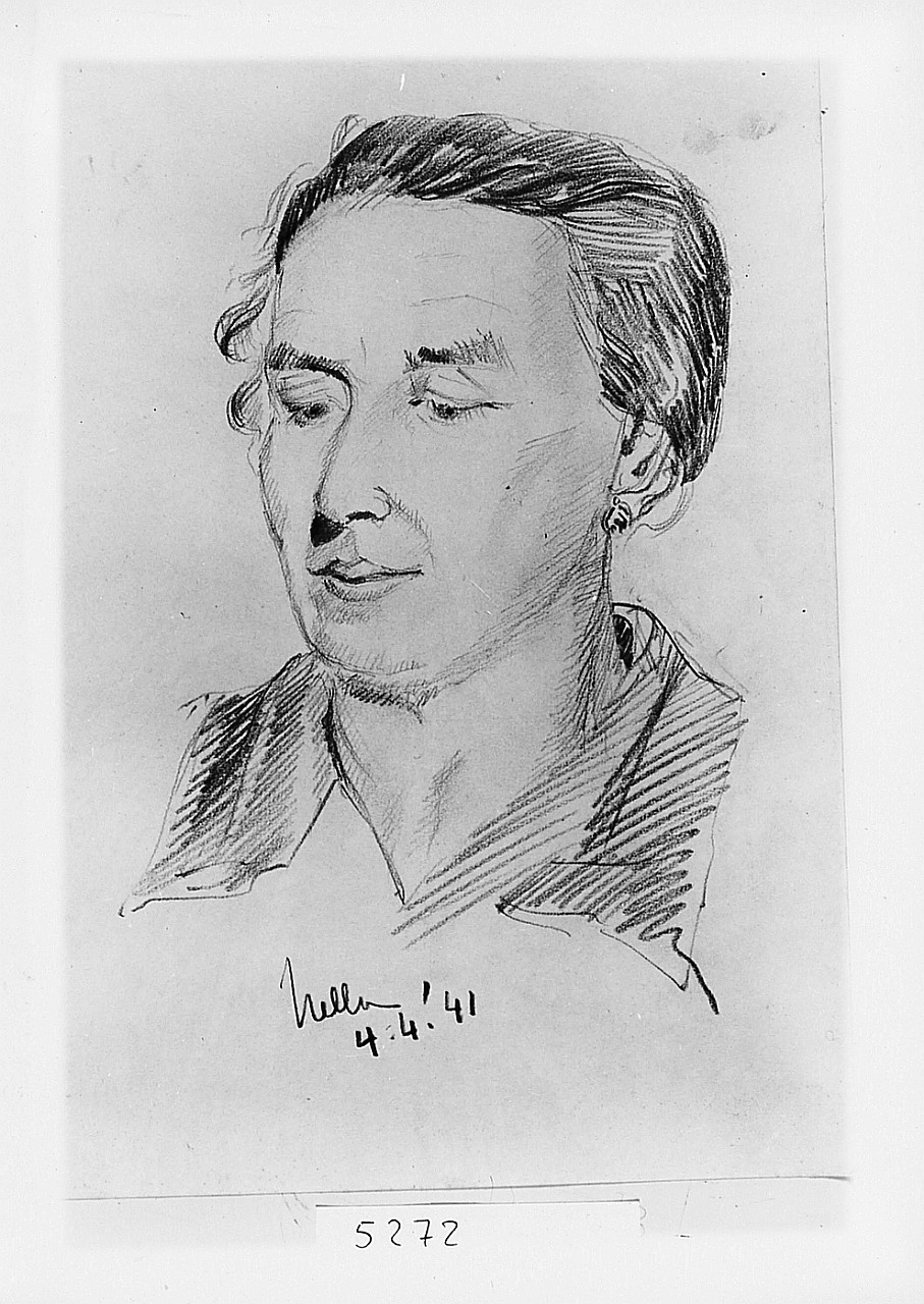 ritratto di donna (disegno) di Guarnieri Nella (sec. XX)