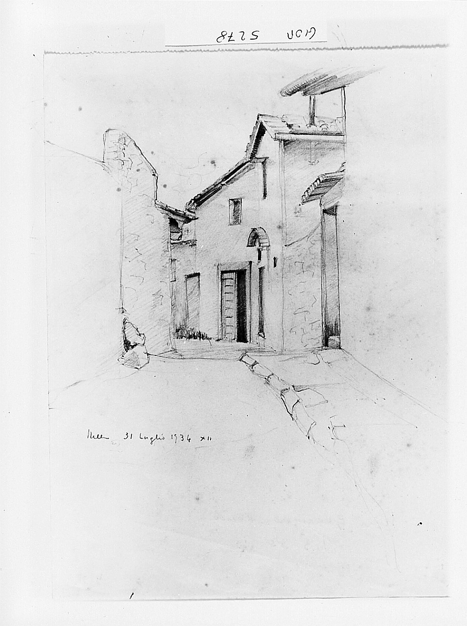 Strada di paese, paesaggio (disegno) di Guarnieri Nella (sec. XX)