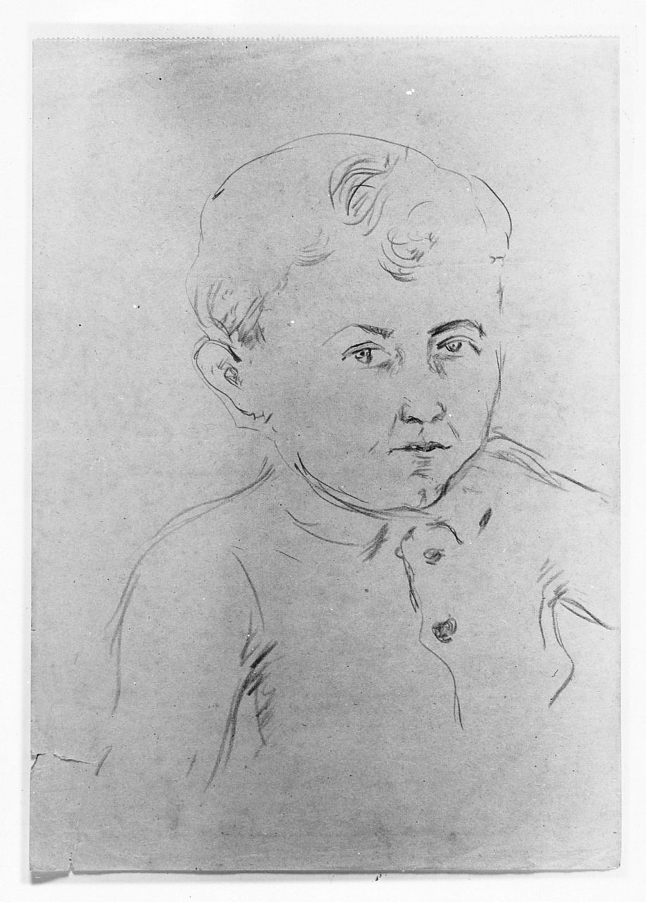 ritratto di bambino (disegno) di Maestrelli Mario (metà sec. XX)
