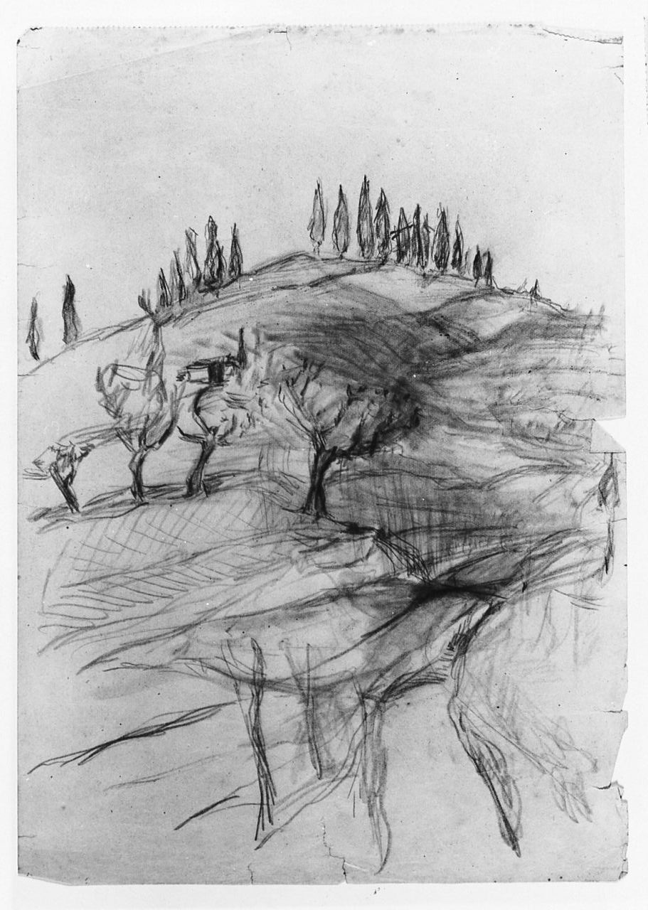 paesaggio (disegno) di Maestrelli Mario (secondo quarto sec. XX)