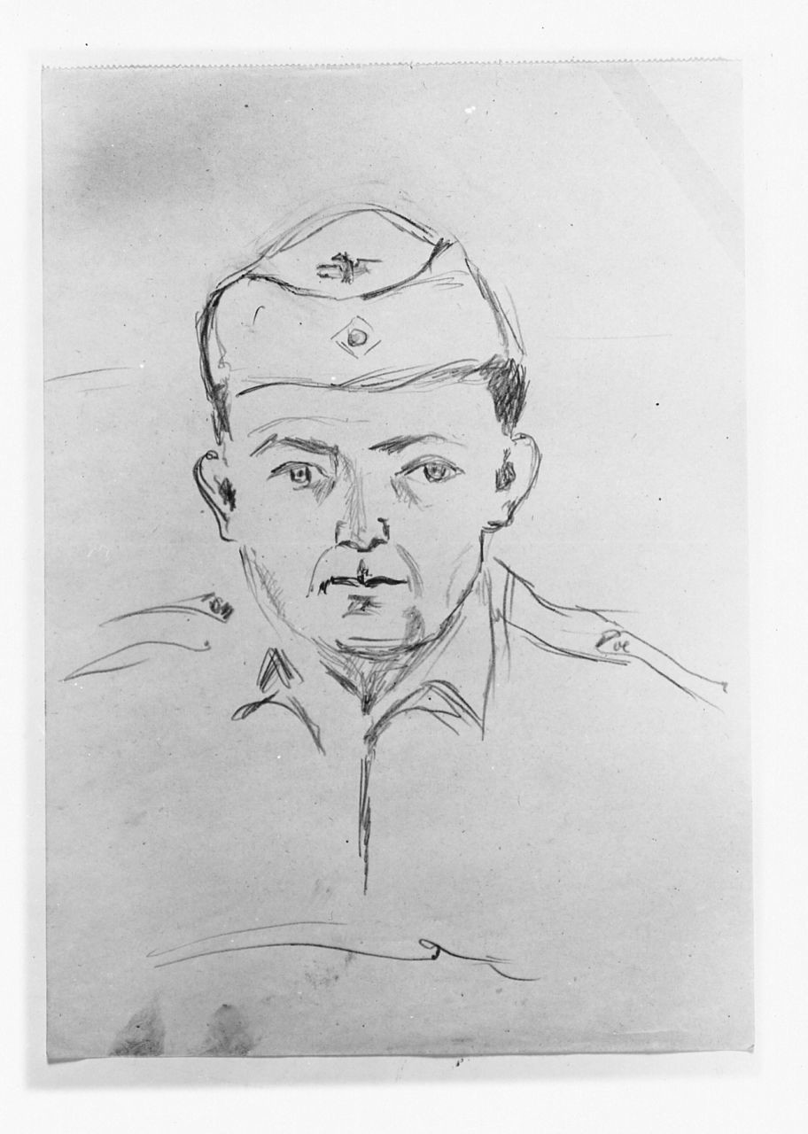 Soldato, ritratto d'uomo (disegno) di Maestrelli Mario (secondo quarto sec. XX)