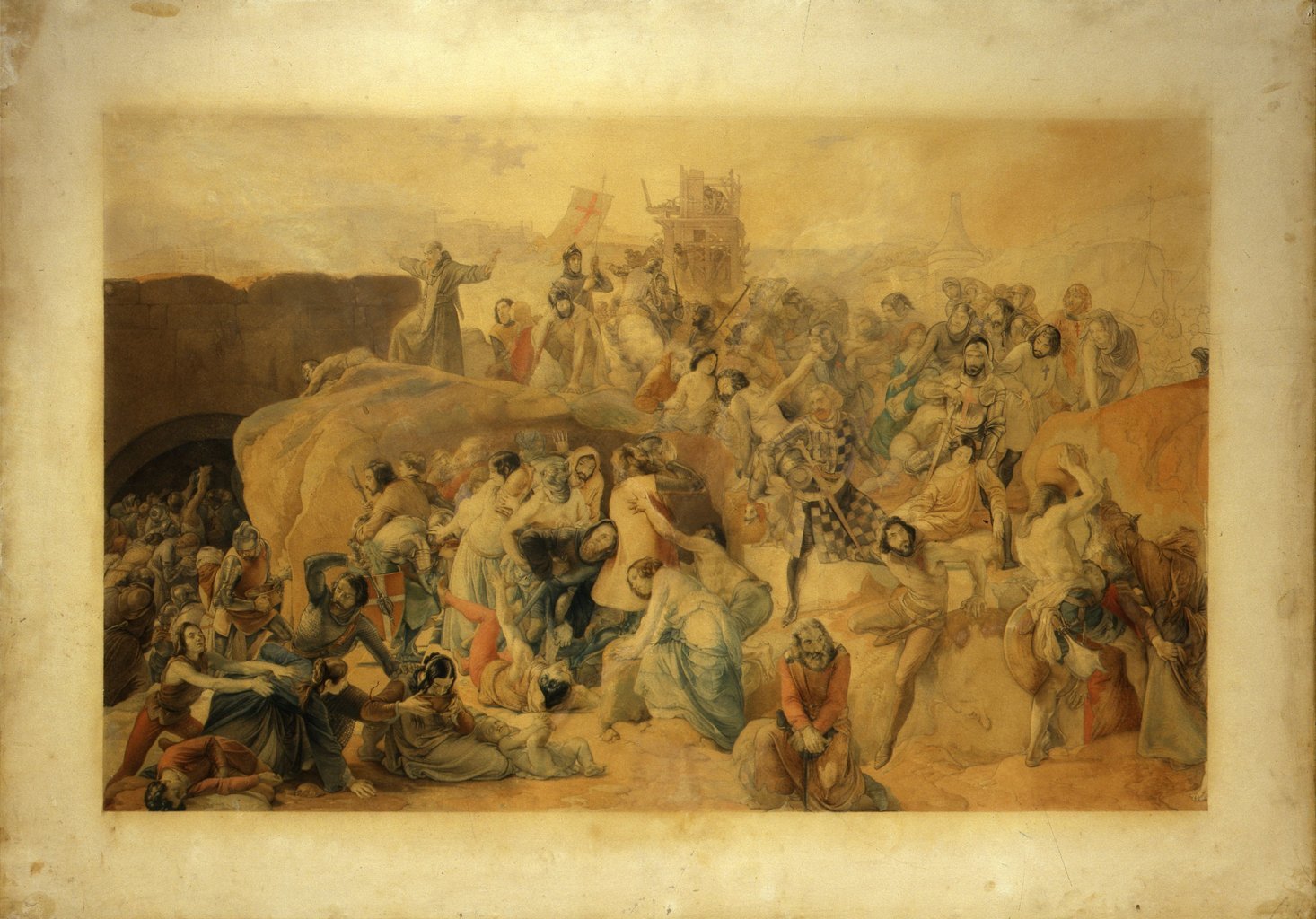 La sete patita dai primi Crociati sotto Gerusalemme (disegno) di Hayez Francesco (sec. XIX)