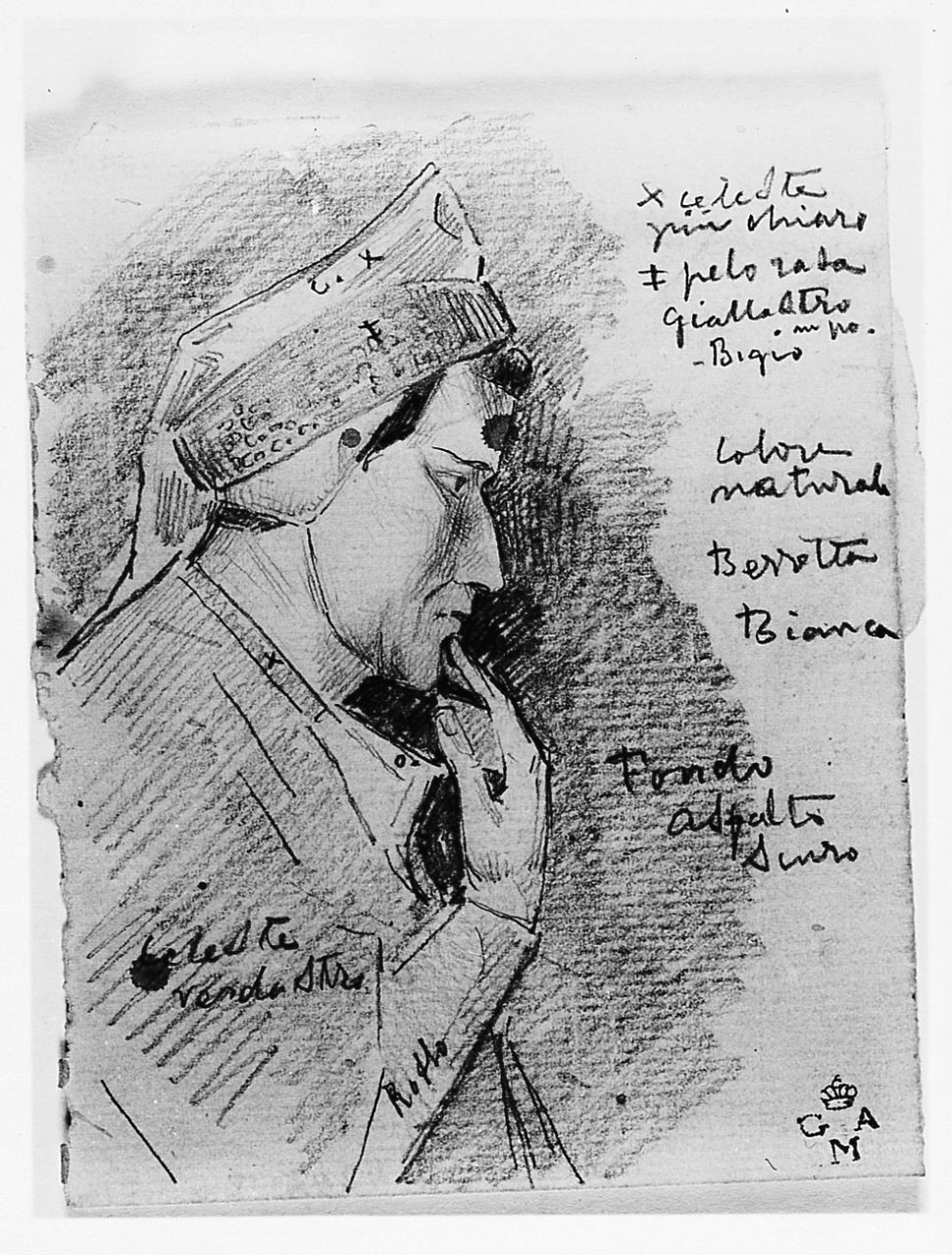 ritratto d'uomo (disegno) di Cecchi Adriano (sec. XX)