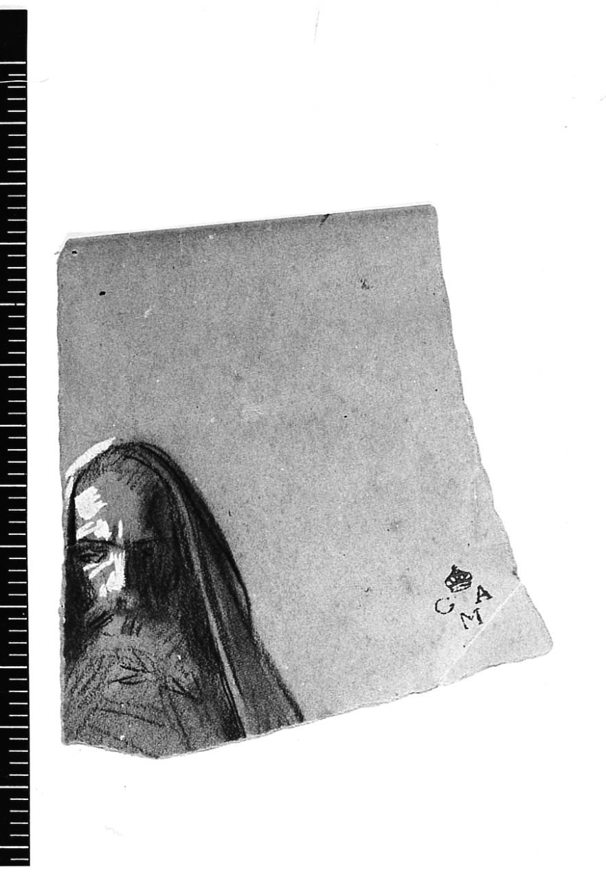 testa d'uomo con barba (disegno) di Cecchi Adriano (sec. XX)