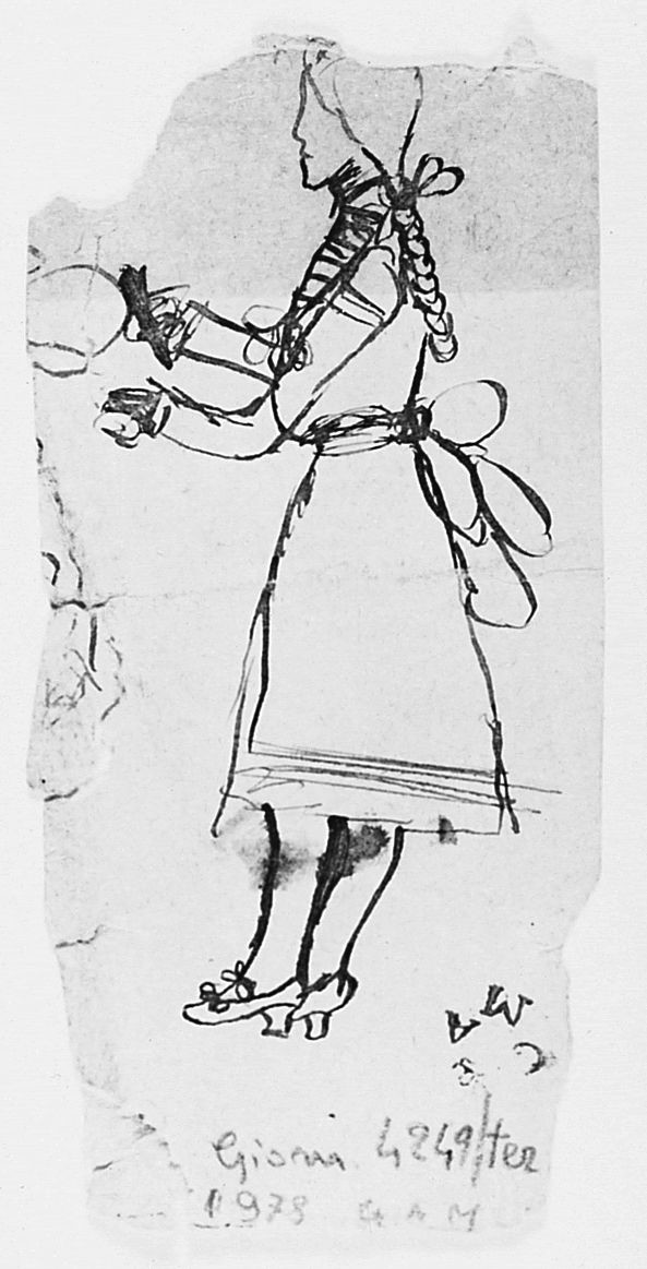 figura femminile (disegno) di Cecchi Adriano (sec. XX)