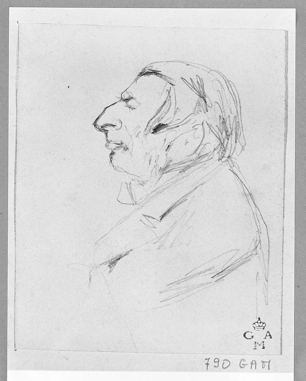ritratto di John Ruskin (disegno) di Cecioni Adriano (sec. XIX)