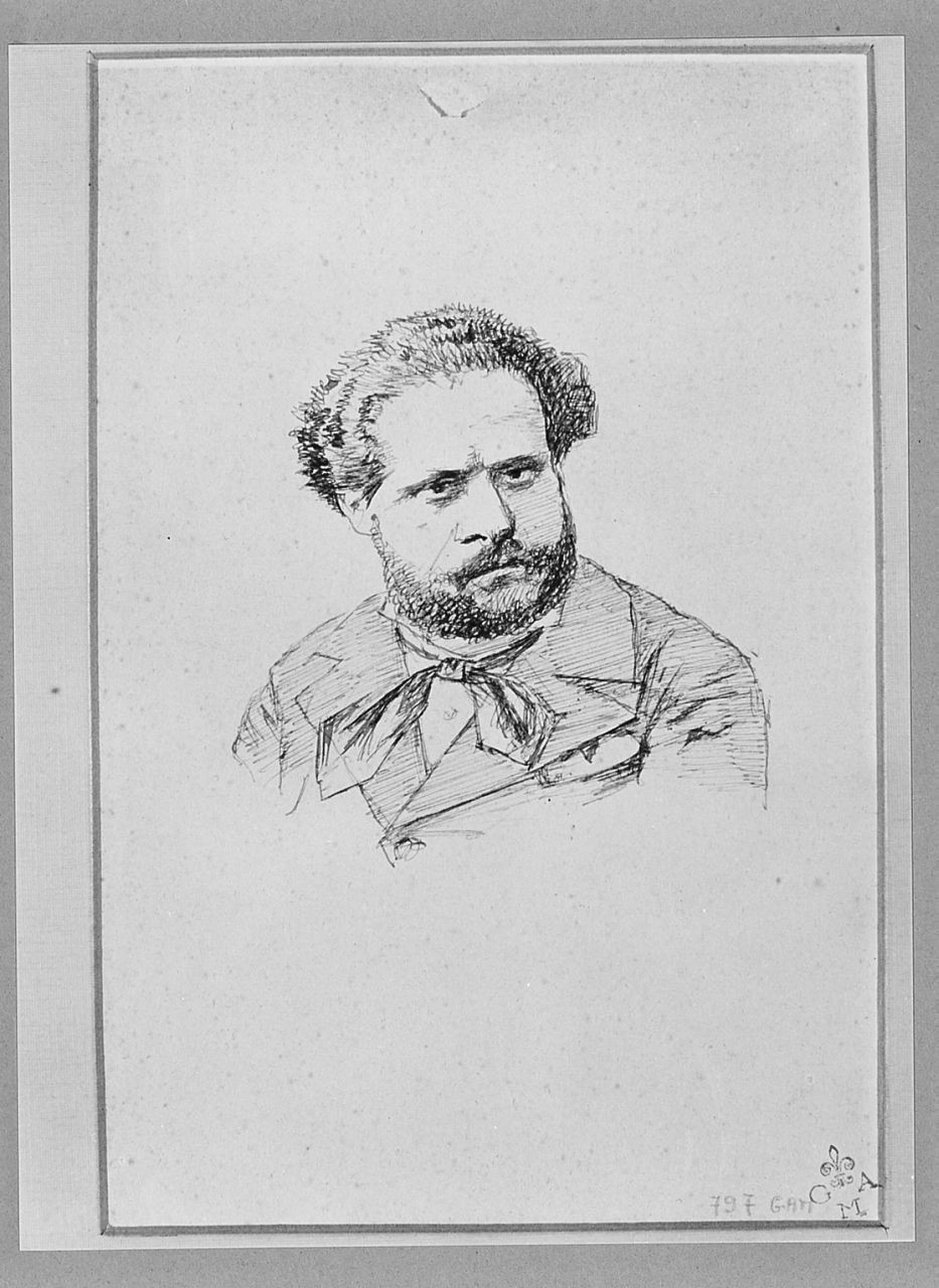 ritratto di Giosuè Carducci (disegno) di Cecioni Adriano (sec. XIX)