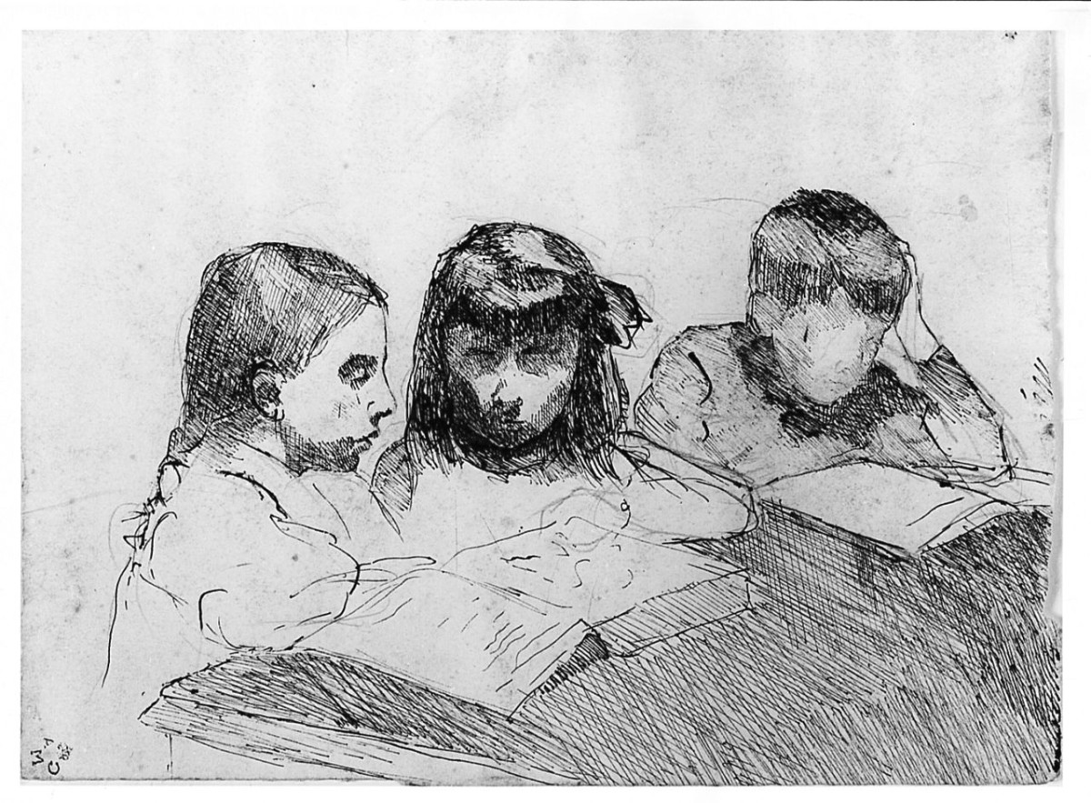 Jean Jacques, Nenette e un'amica, bambini (disegno) di Chaplin Elisabeth (sec. XX)