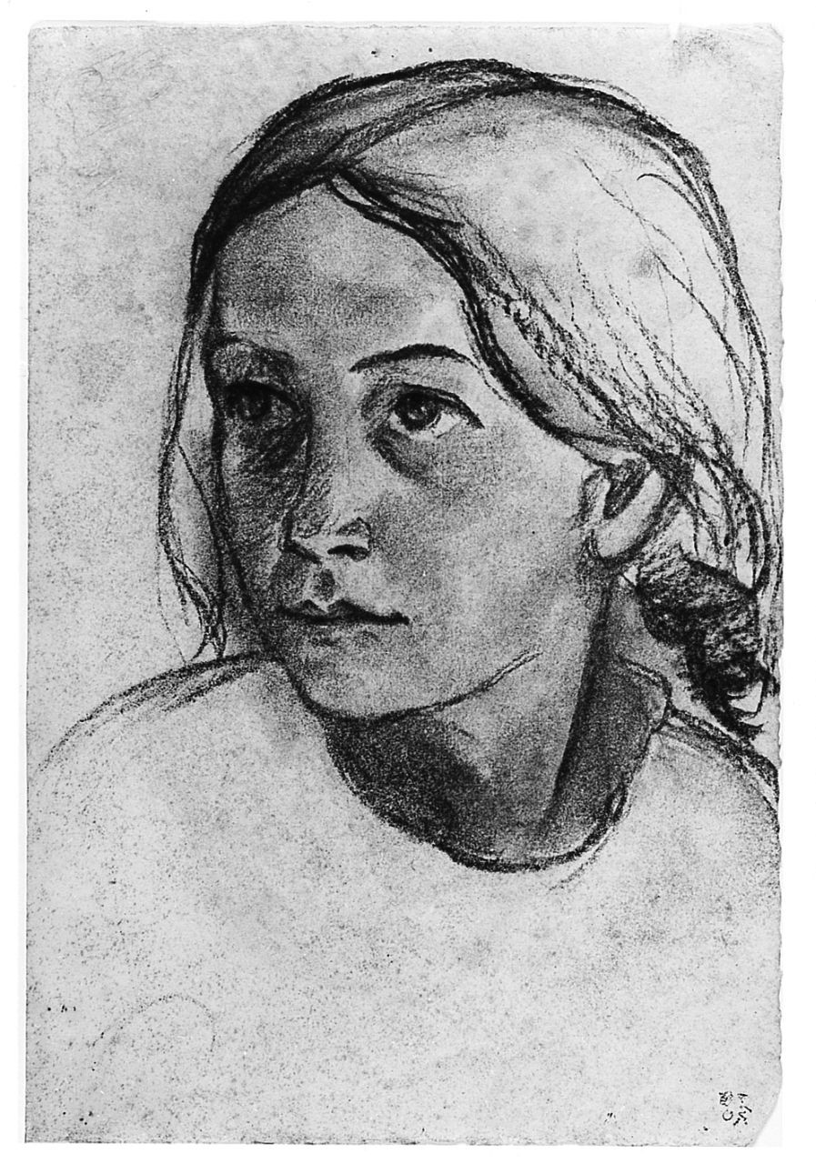 ritratto di bambina, ritratto di Marguerite Chaplin (disegno) di Chaplin Elisabeth (sec. XX)
