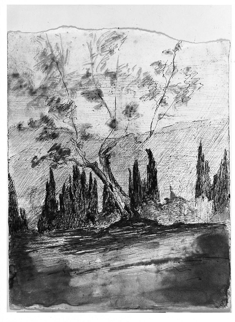 paesaggio, paesaggio (disegno) di Chaplin Elisabeth (sec. XX)