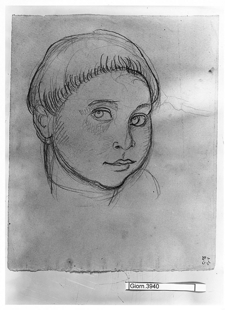 Melanzane, (v.), ritratto di bambino, natura morta (disegno) di Chaplin Elisabeth (sec. XX)