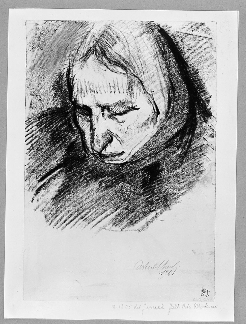 ritratto di donna (disegno) di Checchi Arturo (sec. XX)