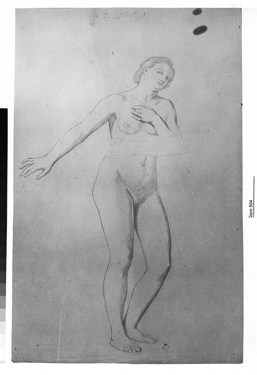 figura femminile nuda (disegno) di Conti Giacomo (metà sec. XIX)