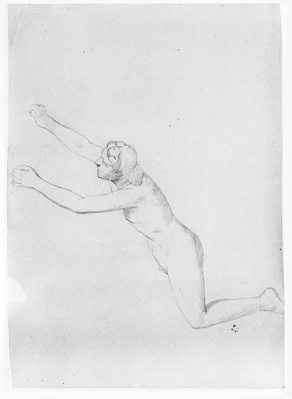 figura femminile nuda (disegno) di Conti Giacomo (metà sec. XIX)