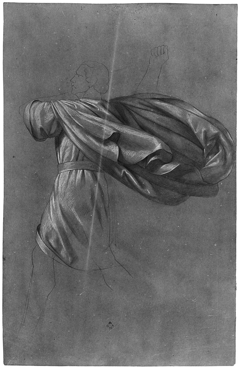 Figura maschile ammantata, Figura maschile (disegno) di Conti Giacomo (metà sec. XIX)