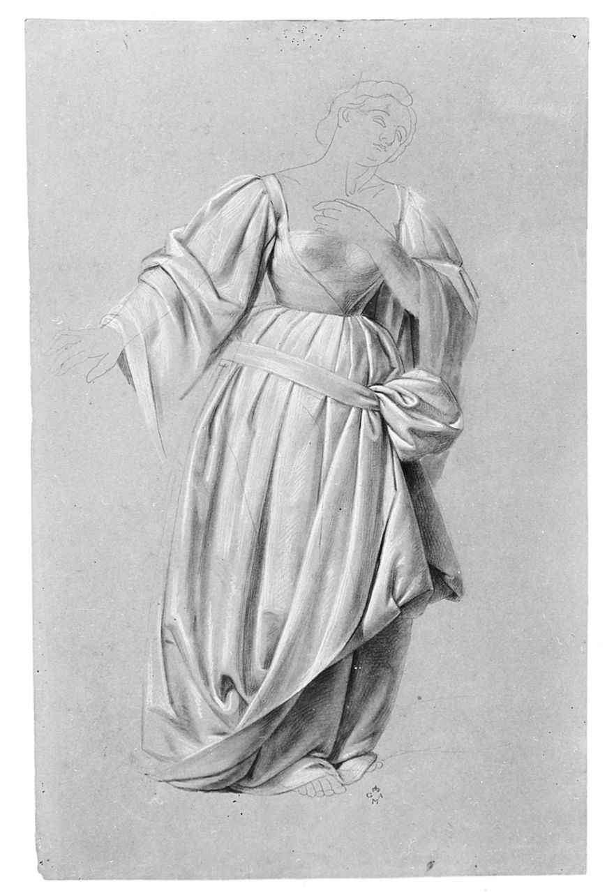 Figura femminile (disegno) di Conti Giacomo (metà sec. XIX)
