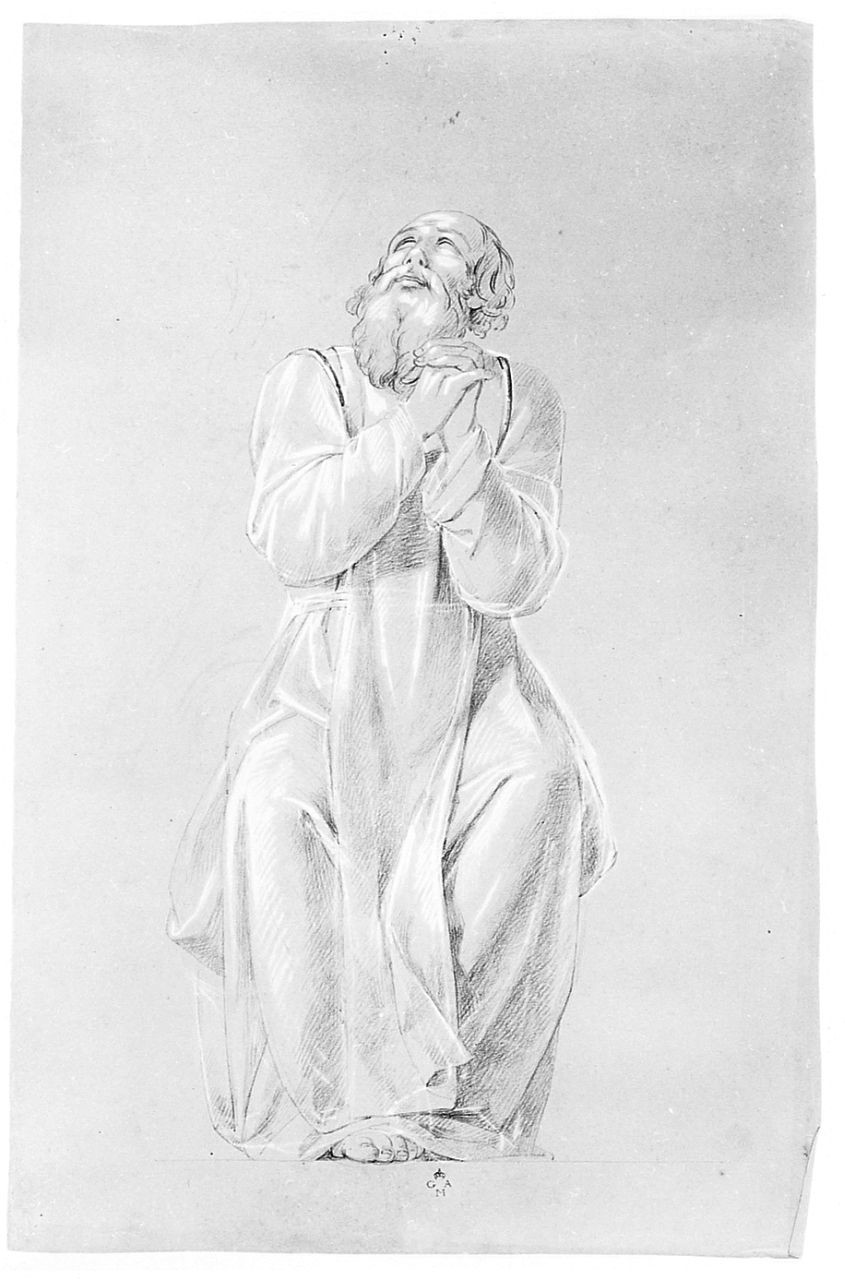 figura maschile che prega (disegno) di Conti Giacomo (metà sec. XIX)