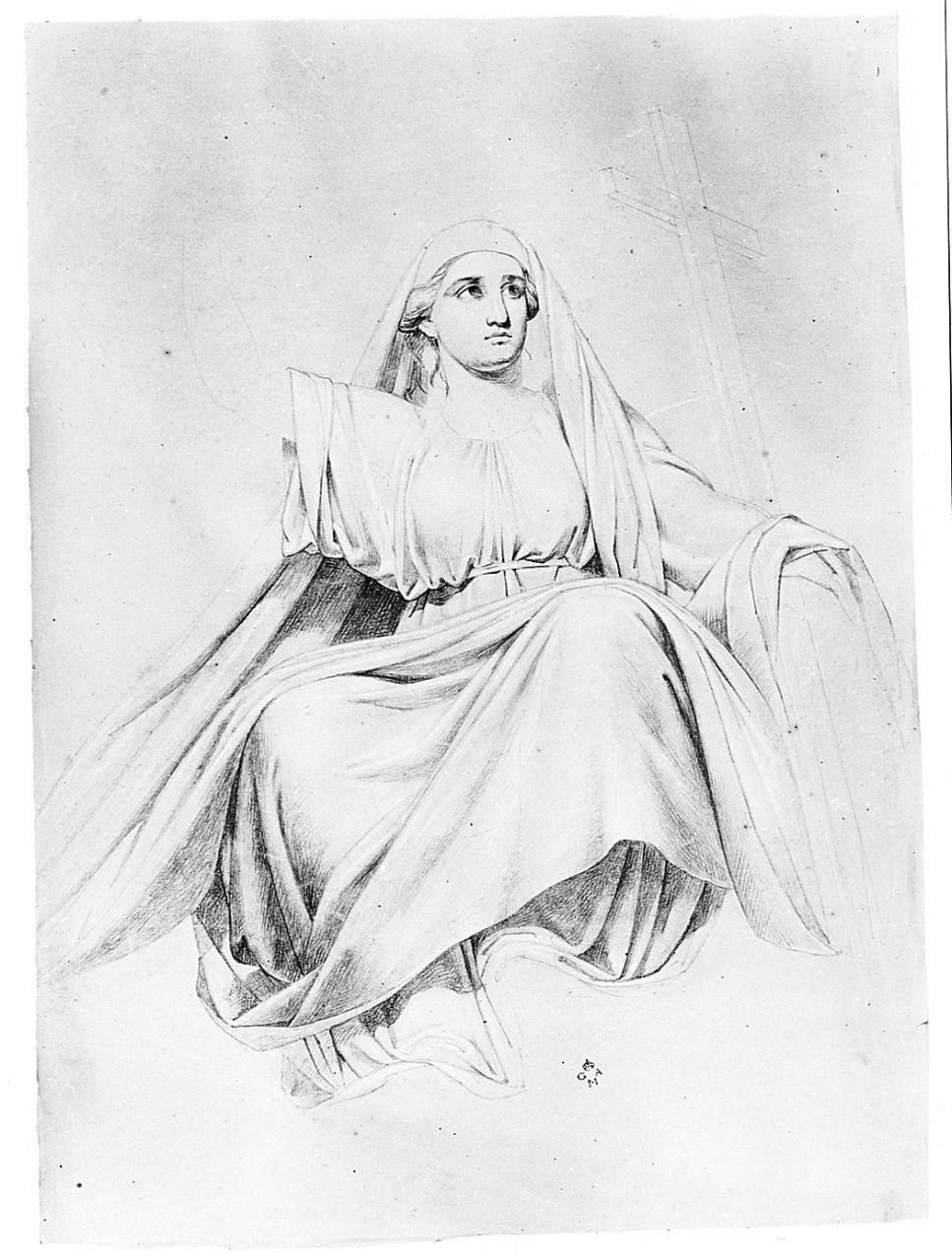 figura allegorica femminile (disegno) di Conti Giacomo (metà sec. XIX)