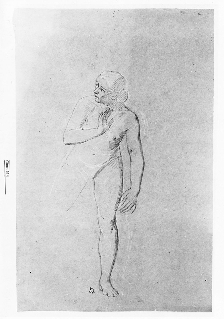 figura femminile nuda (disegno) di Conti Giacomo (metà sec. XIX)