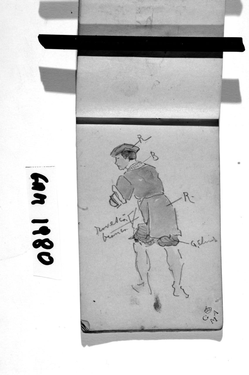 figura maschile (disegno) di Cecchi Adriano (sec. XX)