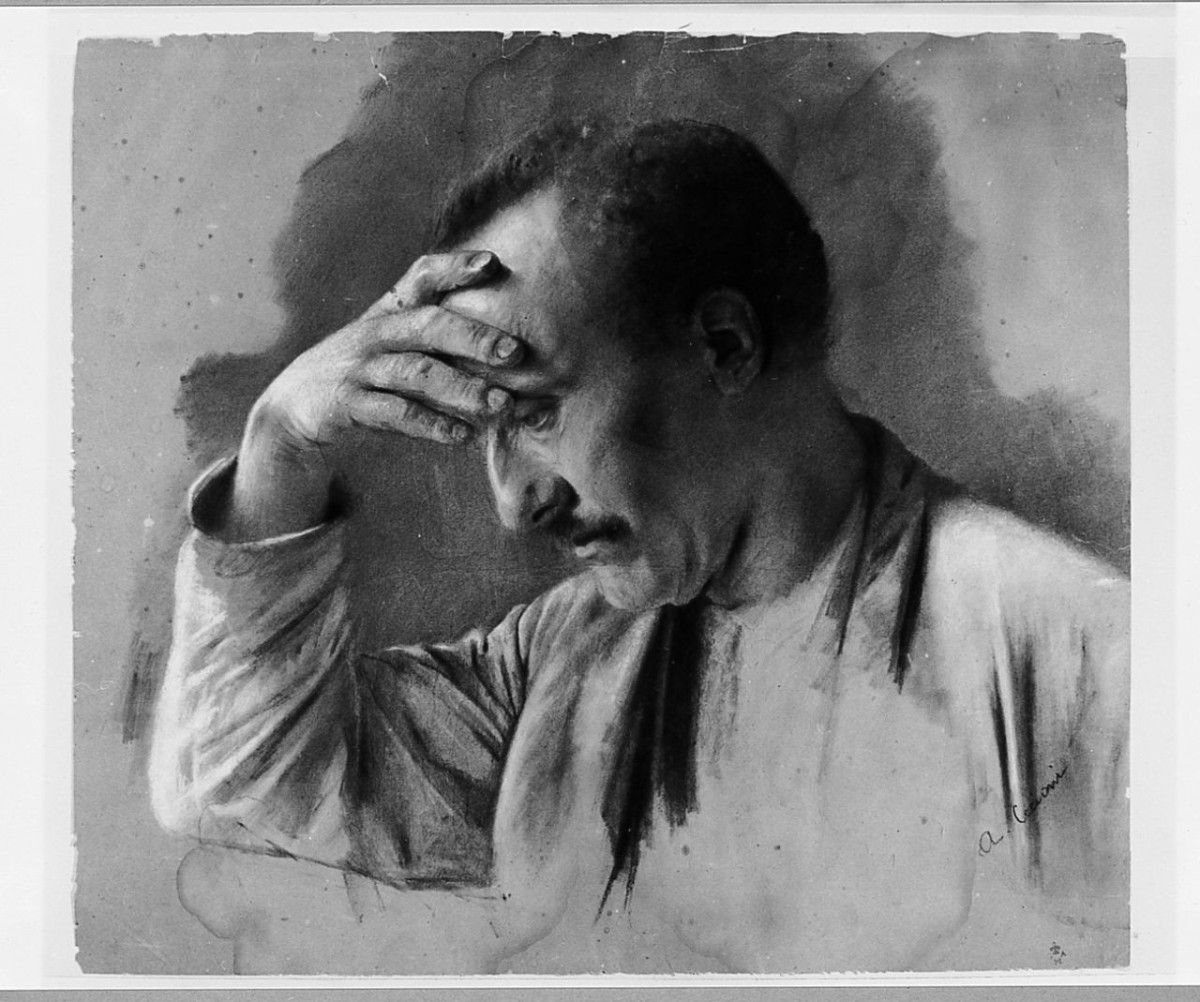 ritratto d'uomo (disegno) di Cecioni Adriano (sec. XIX)