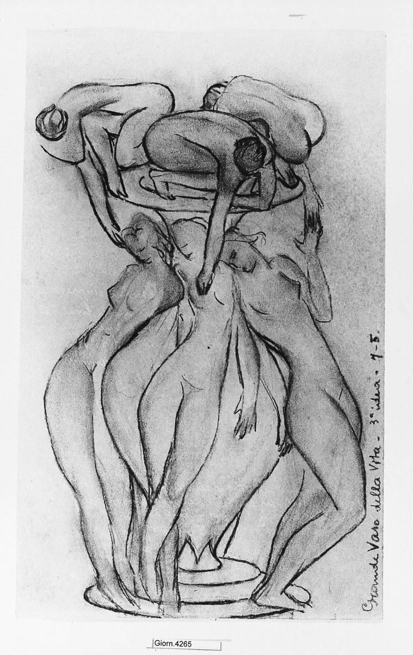 Grande vaso della vita, allegoria della vita (disegno) di Mannini Umberto (secondo quarto sec. XX)