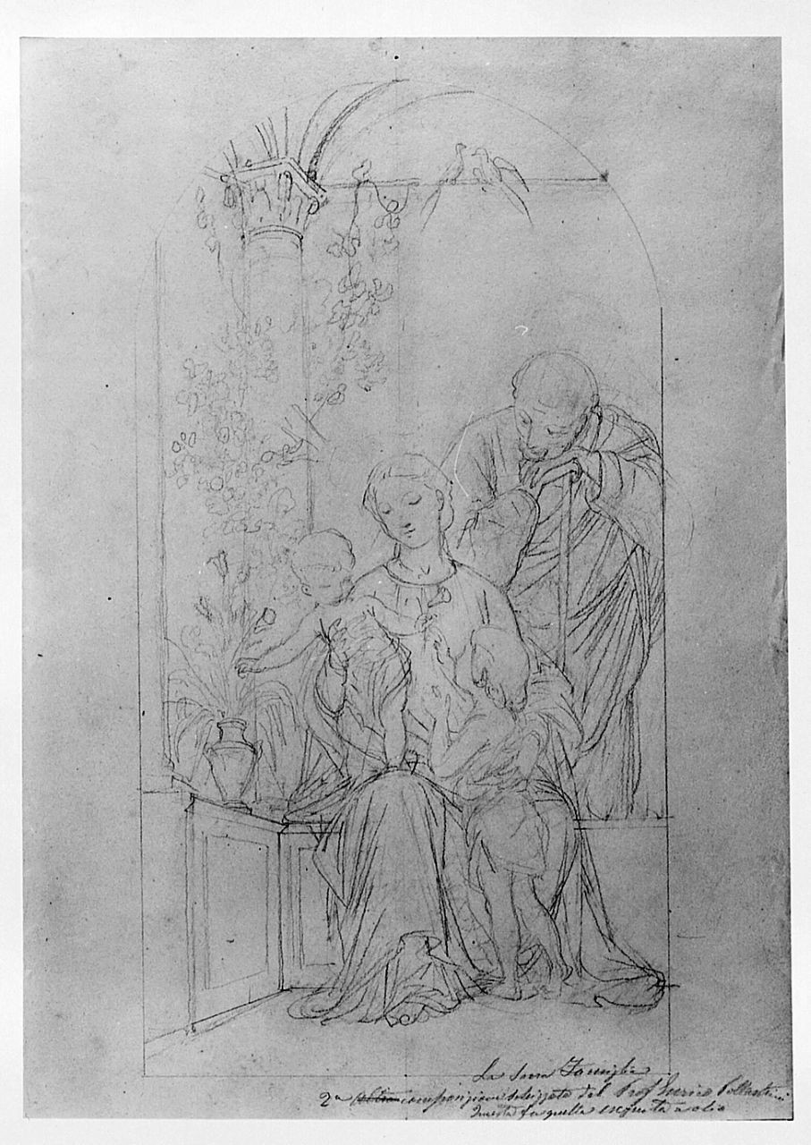 Sacra Famiglia (disegno) di Pollastrini Enrico (metà sec. XIX)