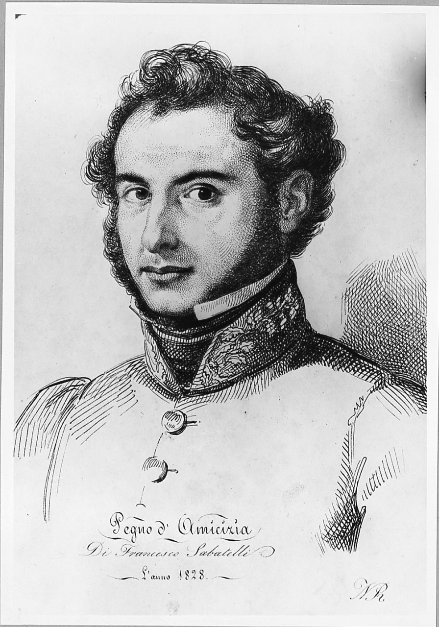 ritratto d'uomo (disegno) di Sabatelli Francesco (sec. XIX)