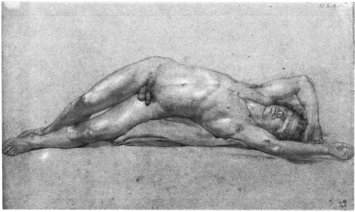 Studio per l'Abele morente (disegno) di Duprè Giovanni (sec. XIX)