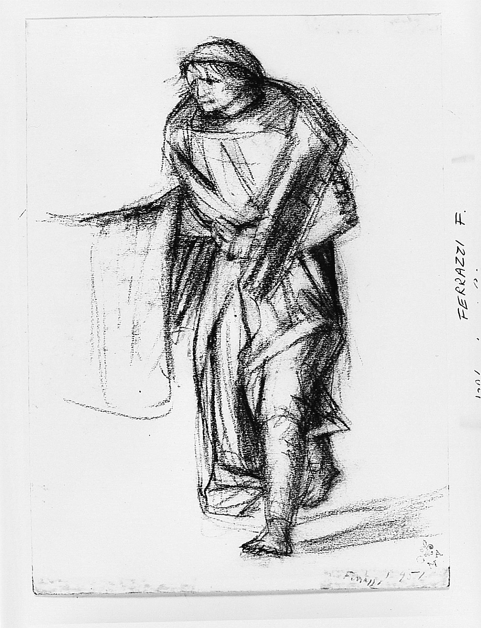 Studio di uomo, figura maschile (disegno) di Ferrazzi Ferruccio (sec. XX)