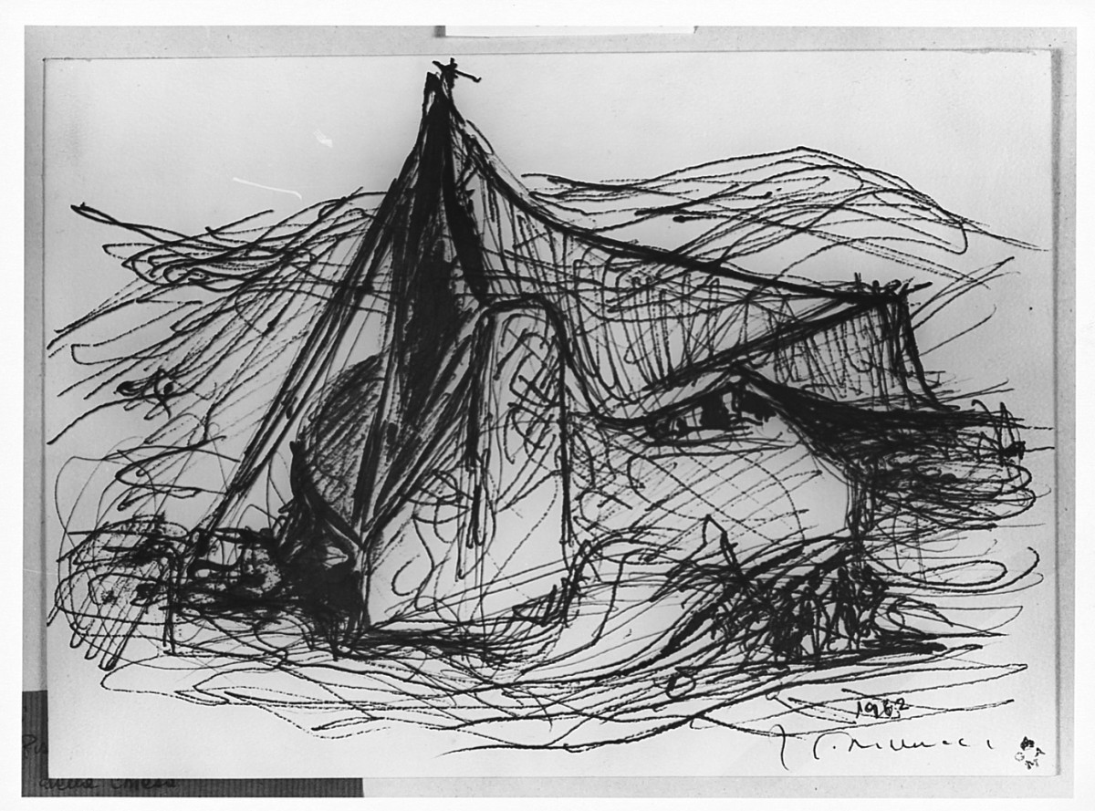 Chiesa dellAutostrada del Sole, architettura (disegno) di Michelucci Giovanni (sec. XX)