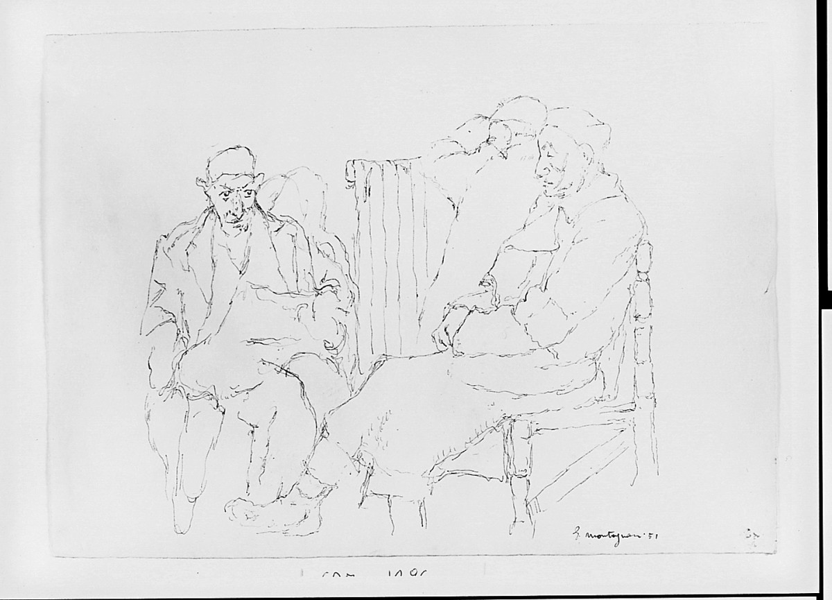 figure maschili (disegno) di Montagnani Emilio (sec. XX)