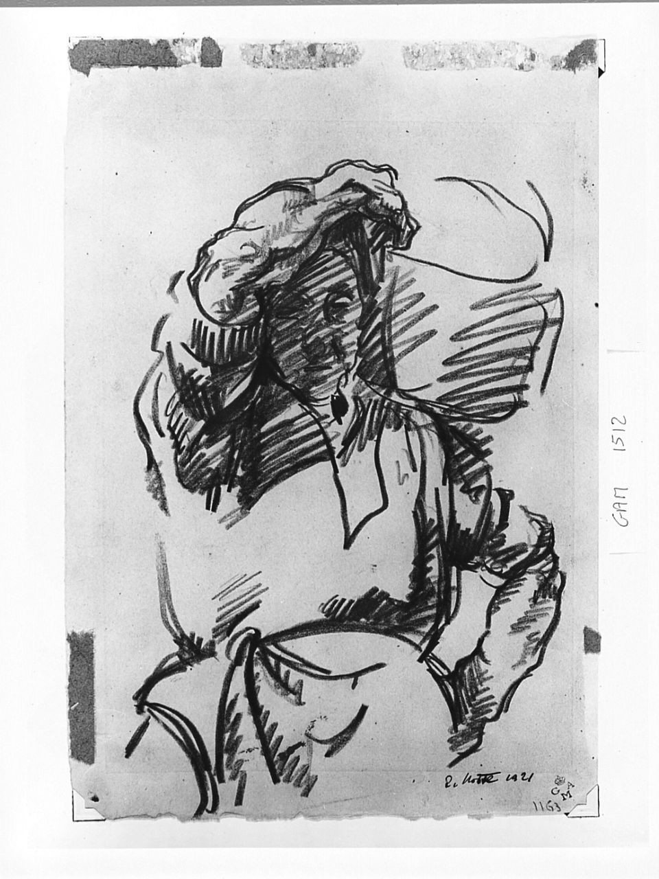 figura femminile (disegno) di Notte Emilio (sec. XX)